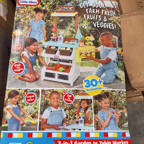 BOXED LITTLE TIKES 3-IN-1 GARDEN TO TABLE MARKET