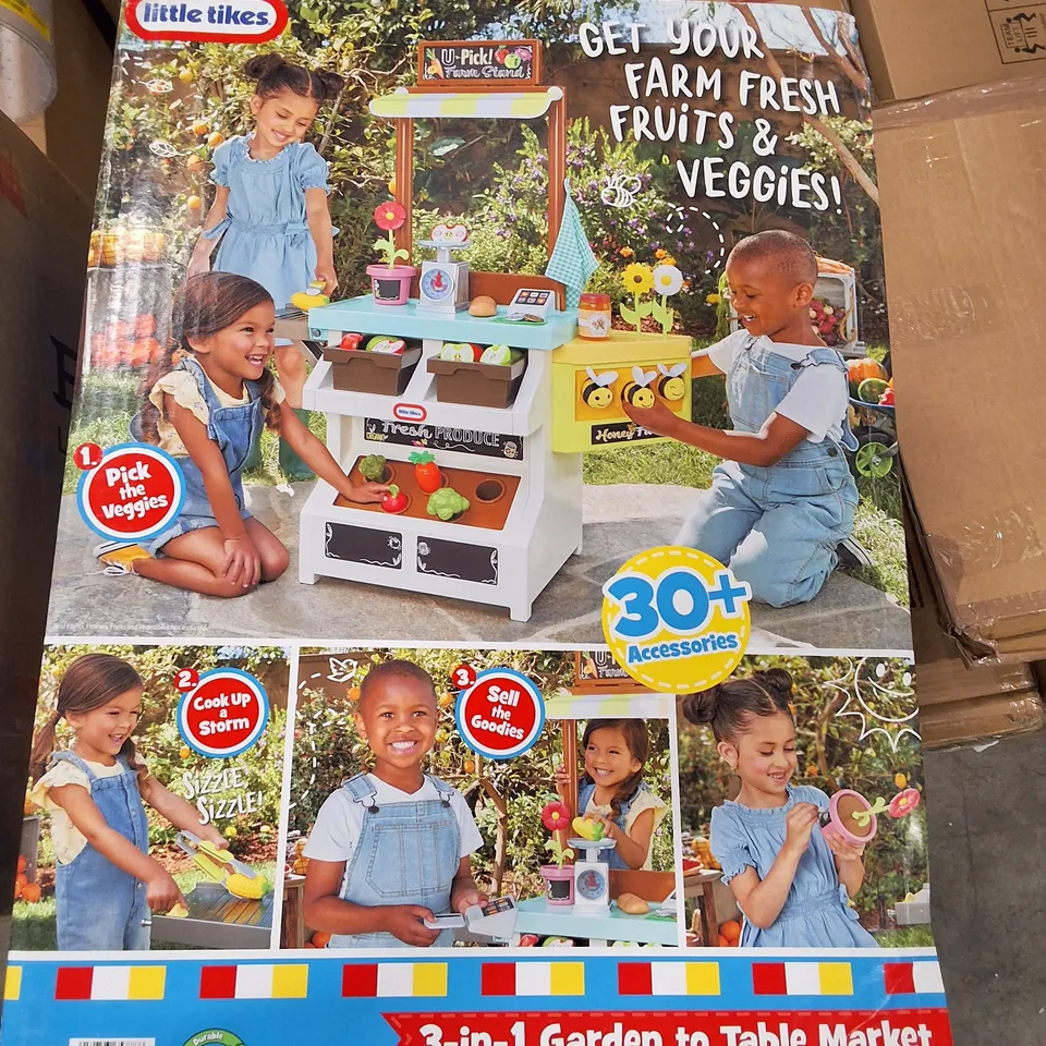 BOXED LITTLE TIKES 3-IN-1 GARDEN TO TABLE MARKET
