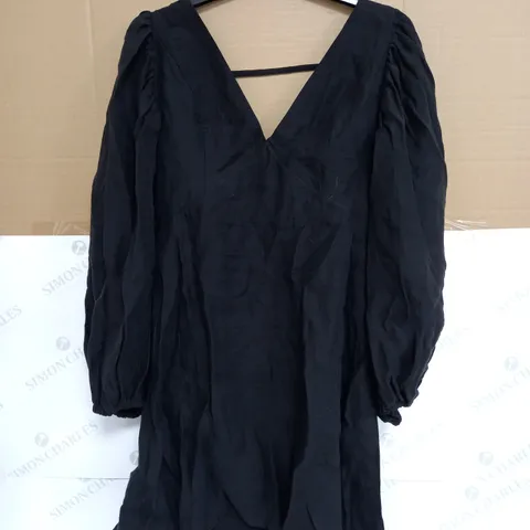 NOBODYS CHILD ZENDAYA MINI DRESS PLAIN IN BLACK - UK 12