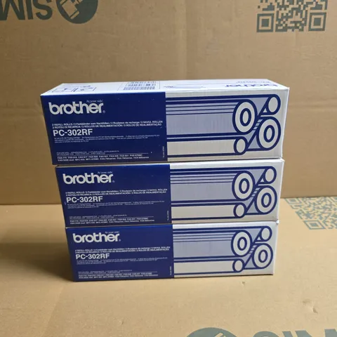 3 X BOXED BROTHER PC-302RF TWIN PACK REFILL ROLLS 
