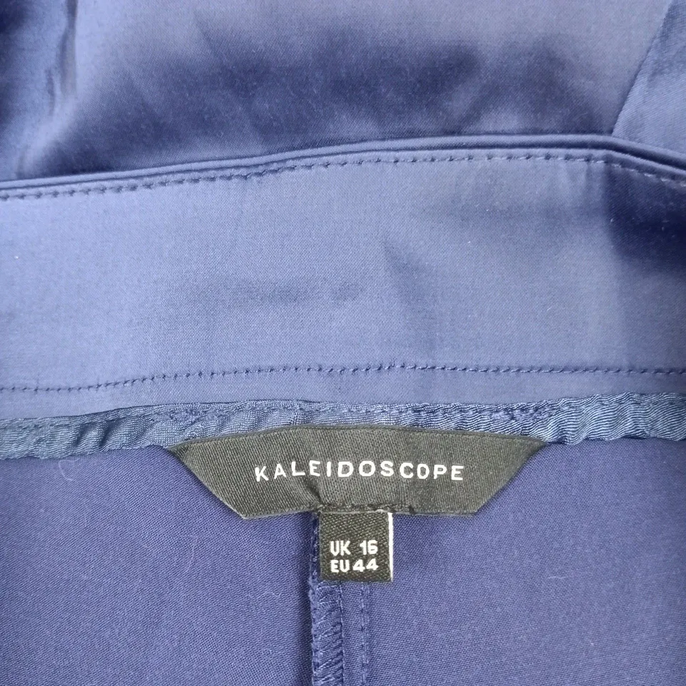 KALEIDOSCOPE BLUE SATIN TROUSERS, UK 16 (EU 44)