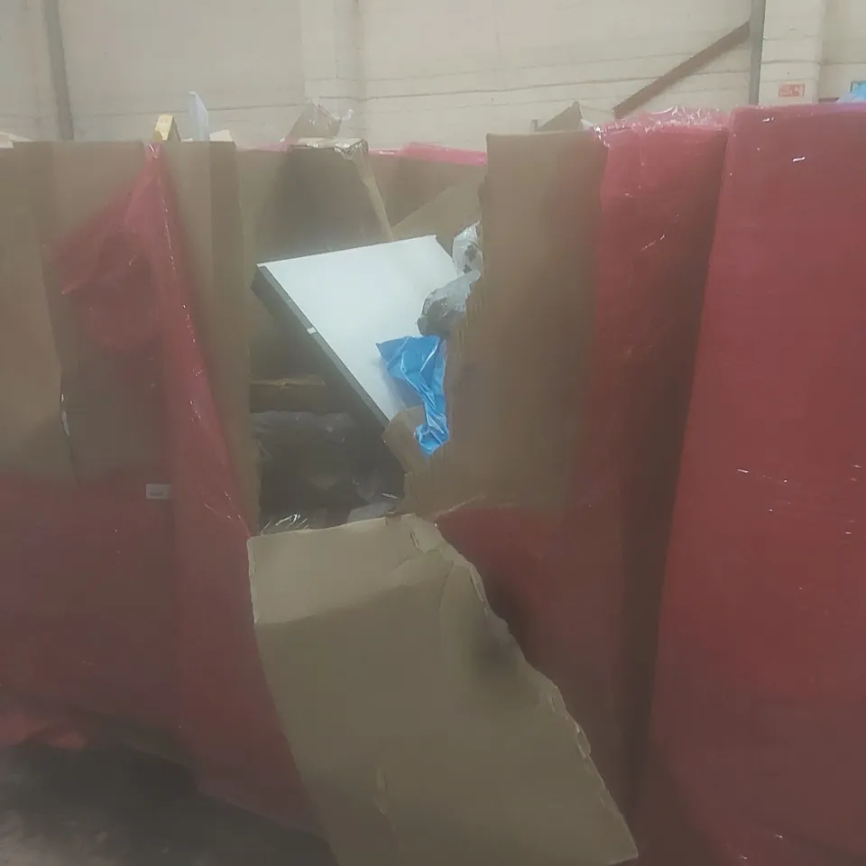 PALLET OF ASSORTED HOUSEHOLD GOODS AND PRODUCTS TO INCLUDE; PRESSURE WASHERS, DOOR WAY CHIN-UP BARS, BOXED FURNITURE ETC