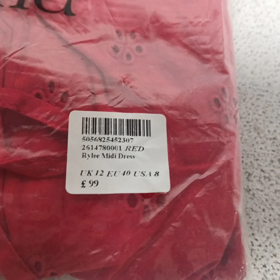 NOBODY'S CHILD RED RYLEE MIDI DRESS – UK 12 