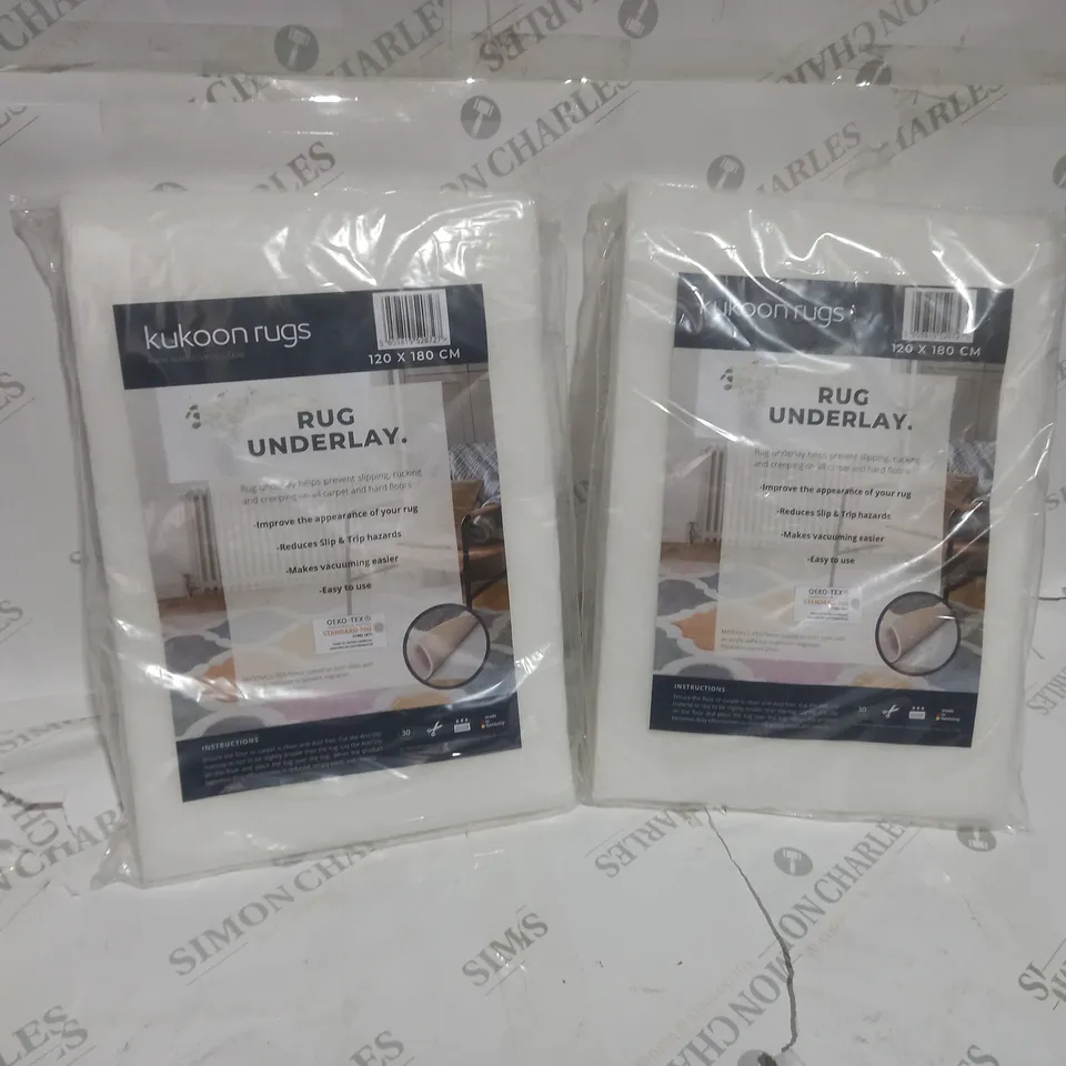 2 RUG UNDERLAYS 120/180CM