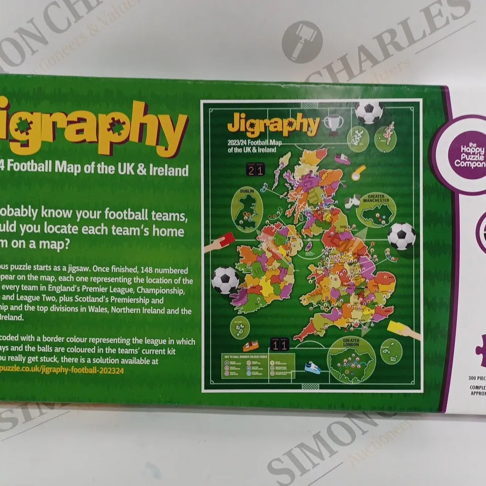 BOXED JIGRAPHY 2023/24 FOOTBALL MAP OF THE UK & IRELAND 300 PIECE JIGSAW