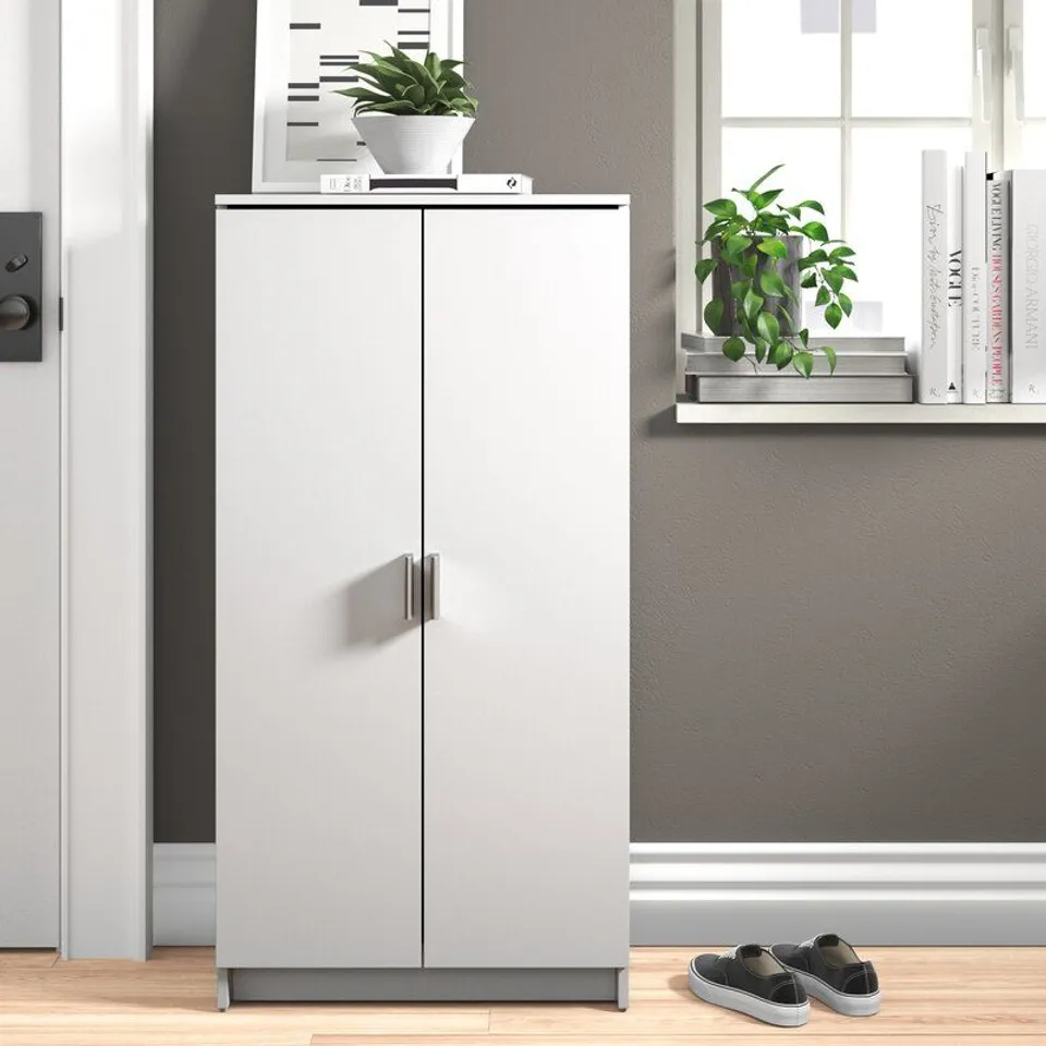BOXED 18 PAIR SHOE STORAGE CABINET 