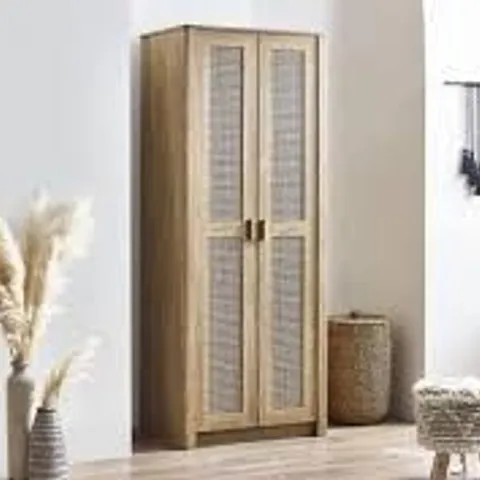 BOXED JULIAN BOWEN SYDNEY 2 DOOR WARDROBE - OAK (2 BOXES)
