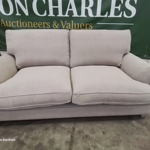 QUALITY BRITISH DESIGNER LOUNGE Co. THREE SEATER SOFA NATURAL FABRIC