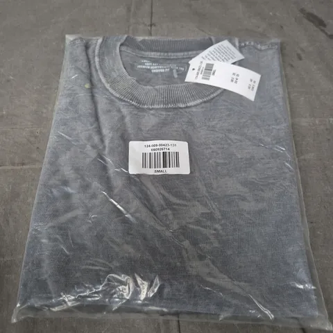 ABERCROMBIE & FITCH GREY COTTON T-SHIRT, SIZE SMALL – NEW WITH TAGS
