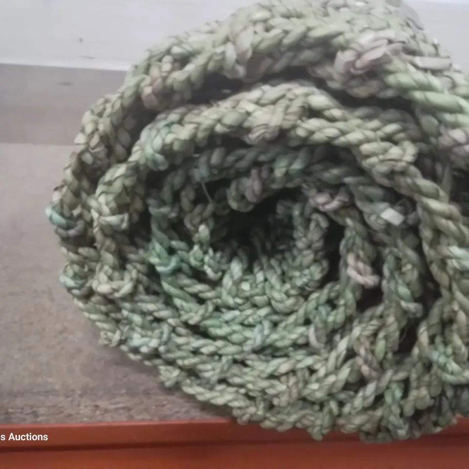 BRAND NEW SMALL WOVEN SISAL RUG GREEN/NATURAL 3