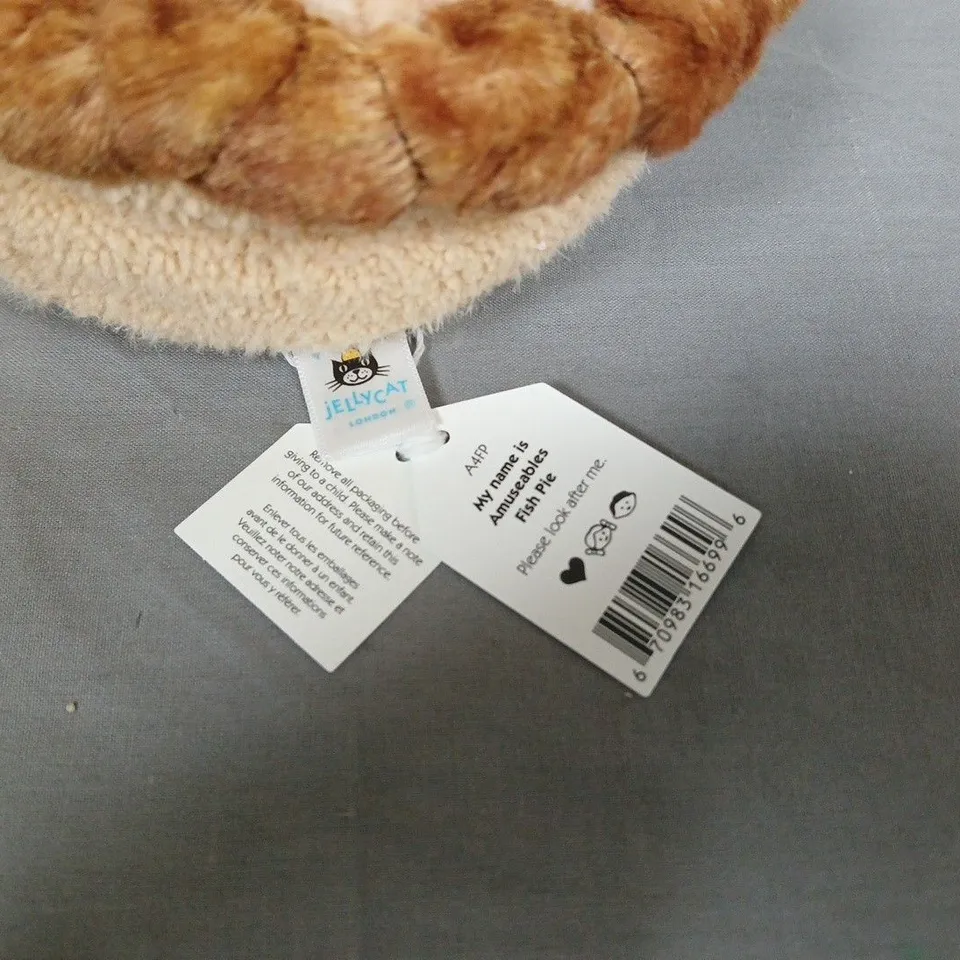 JELLYCAT AMUSEABLE PLUSH – CREAM BISCUIT WITH BROWN LEGS (TAG ATTACHED)