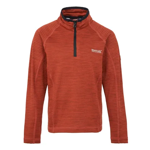 BRAND NEW REGATTA KIDS' BERLEY HALF ZIP FLEECE IN RED OCHRE/BLACK SIZE UK 14 YEARS