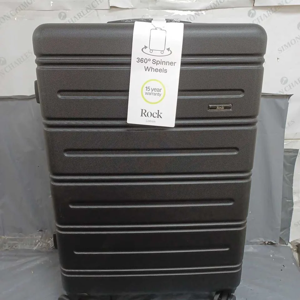 ROCK LISBON LARGE BLACK SUITCASE - COLLECTION ONLY