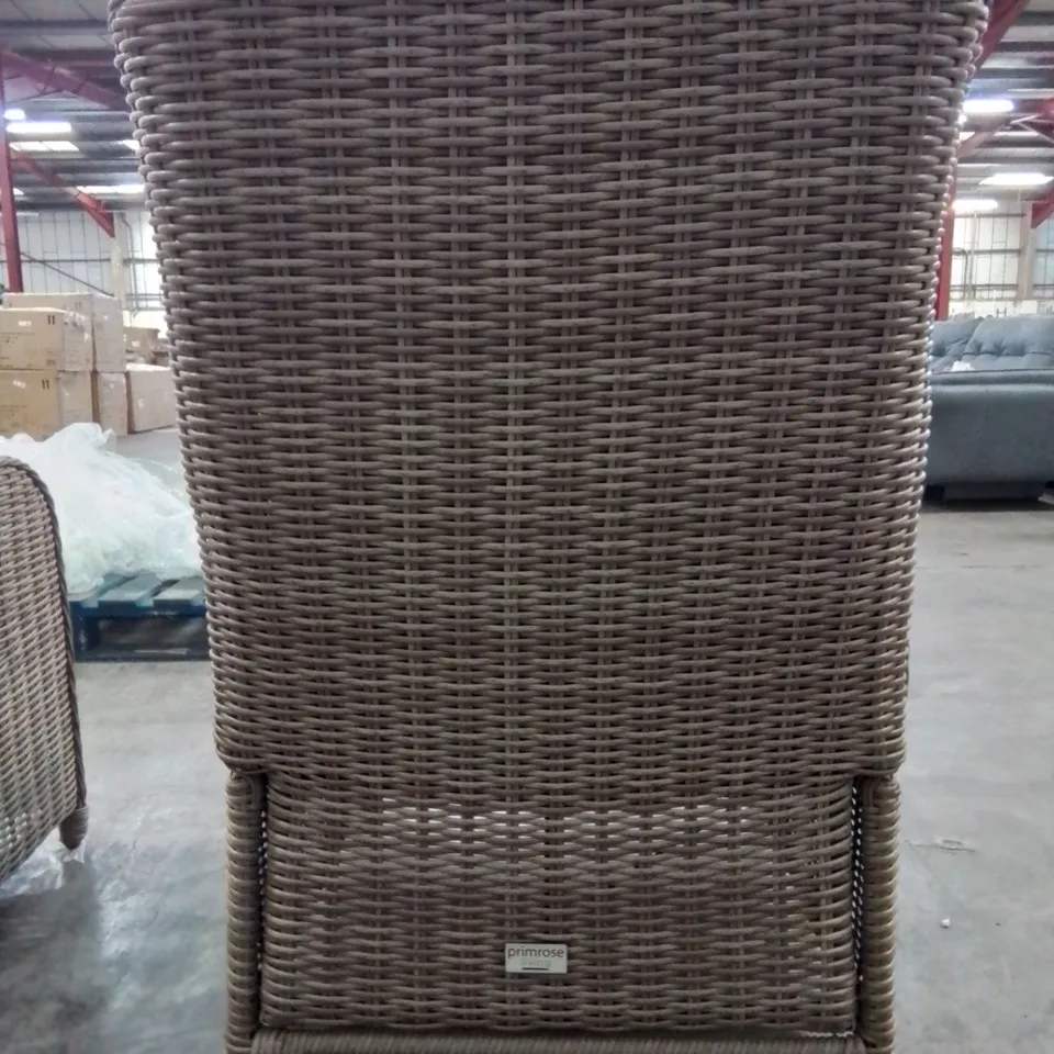 BOXED RECLINER BISTRO CHAIRS × 2 - NATURAL 