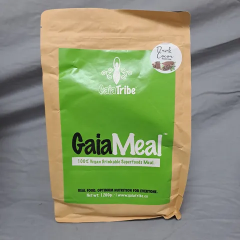 BOX OF APPROXIMATELY 10 GAIA MEAL 100% VEGAN DRINKABLE SUPERFOODS MEAL - DARK COCOA - 1200G