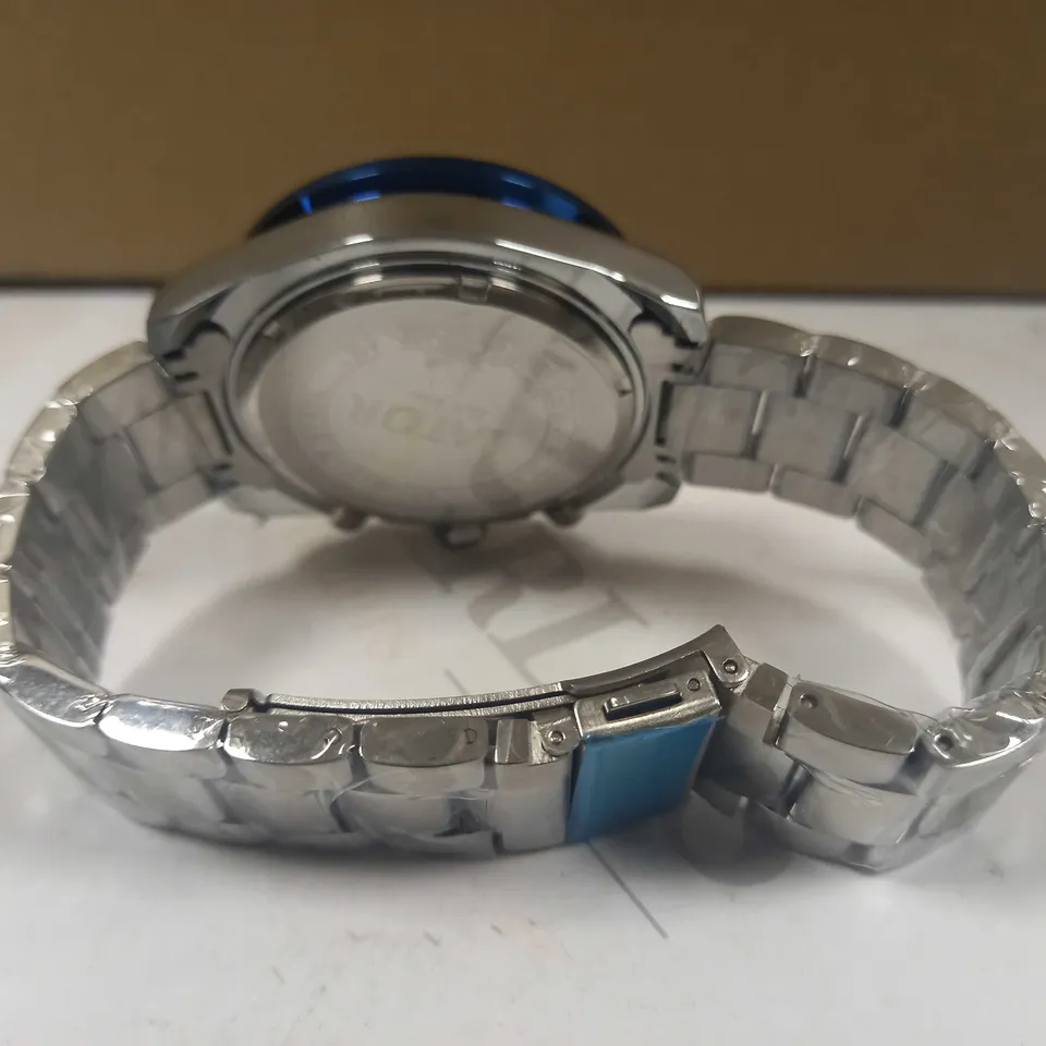 LATOR CALIBRE TACHYMETRE BLUE DIAL CHRONOGRAPH STYLE BRACELET STRAP WATCH RRP £635