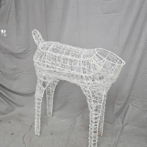 LARGE OUTDOOR ACRYLIC DEER AND SLEIGH LIGHT