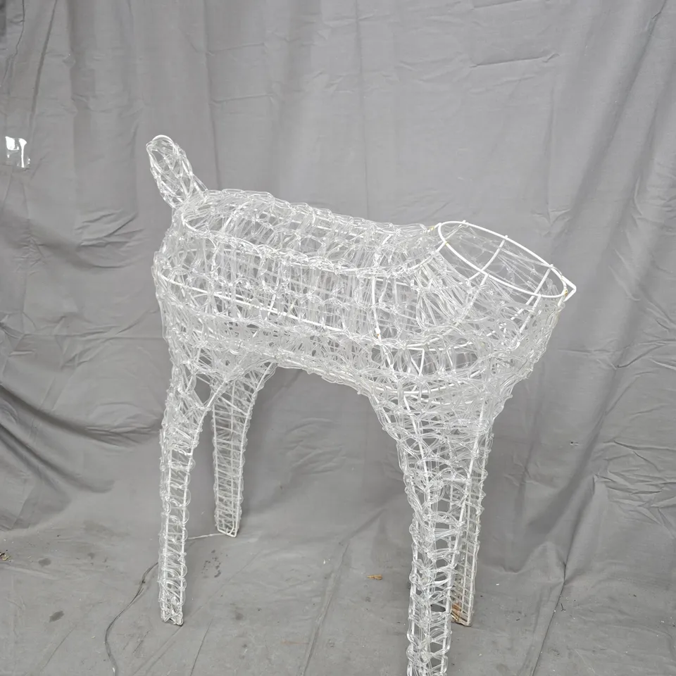 LARGE OUTDOOR ACRYLIC DEER AND SLEIGH LIGHT