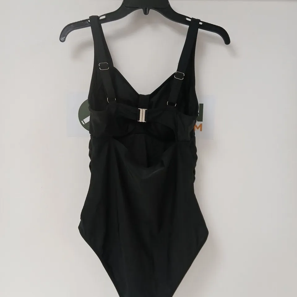 WOMEN'S BLACK ONE-PIECE SWIMSUIT WITH RUCHED FRONT - SIZE UNSPECIFIED