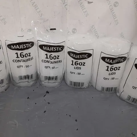 150 16oz MAJESTIC CLEAR CONTAINERS WITH LIDS