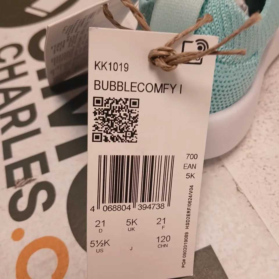 ADIDAS BUBBLECOMFY I KIDS' SHOES – AQUA/LIGHT BLUE (UK 5K)