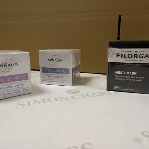 LOT OF APPROX 3 ASSORTED BEAUTY PRODUCTS TO INCLUDE: MESO-MASK, ARNAUD
