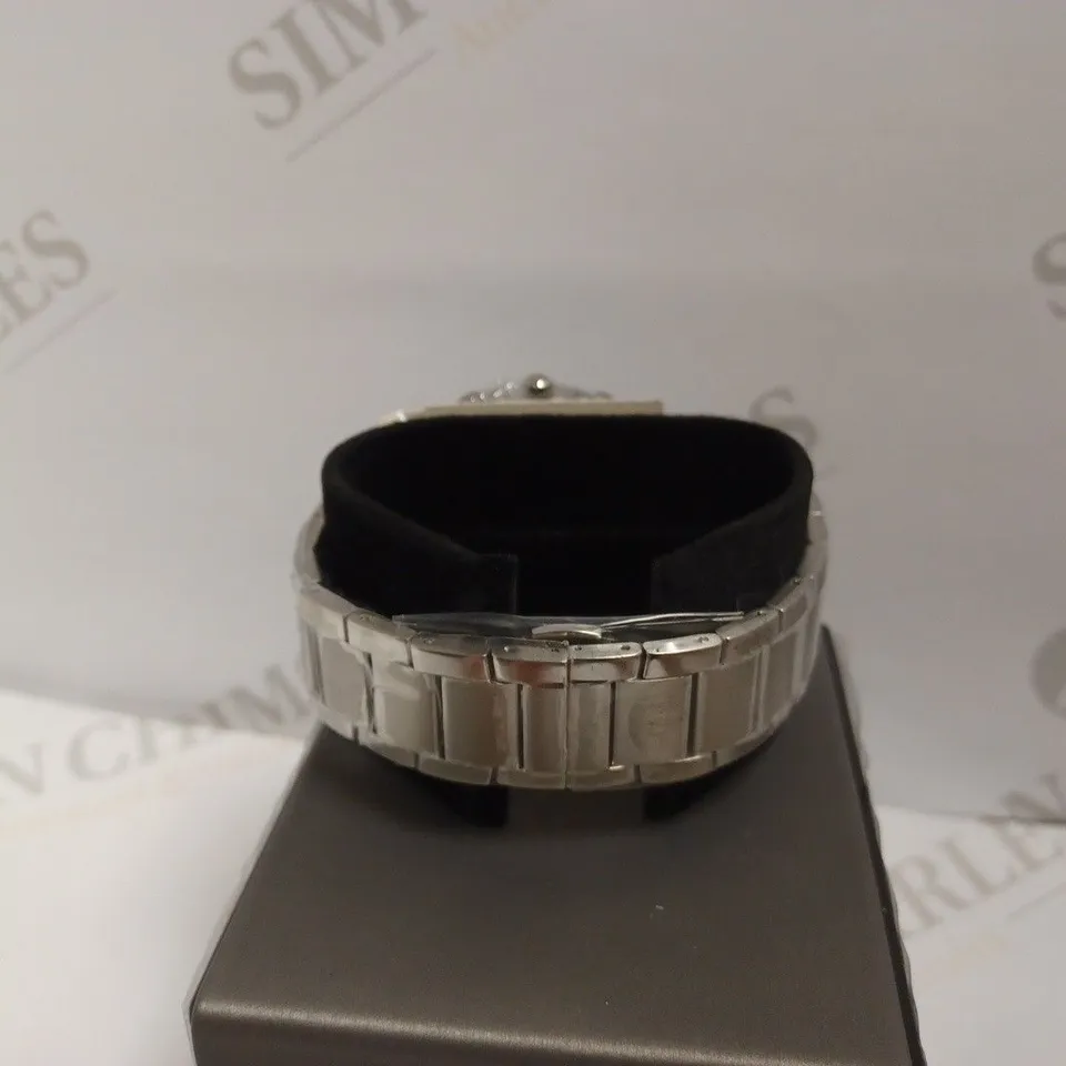 EMPORIO ARMANI TRIPLE DIAL SILVER WATCH WITH BRACELET STRAP