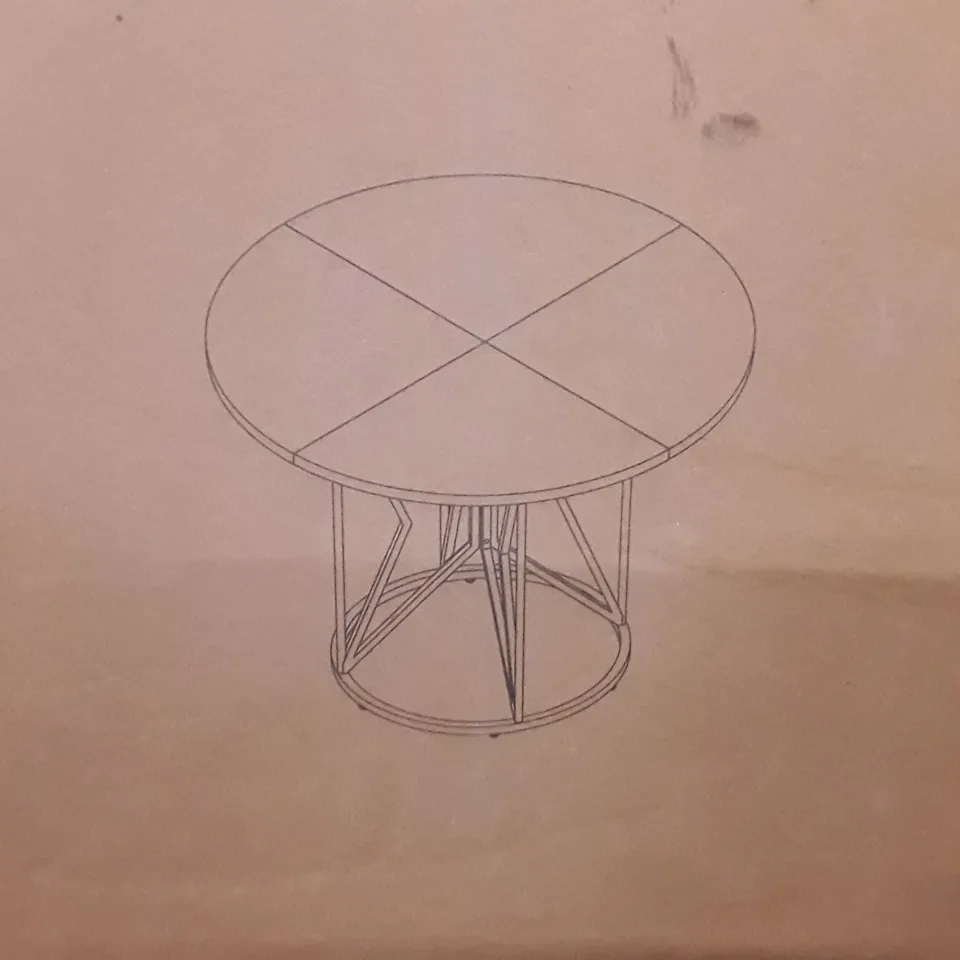 BOXED ROUND DINING TABLE FOR 4-6 PEOPLE