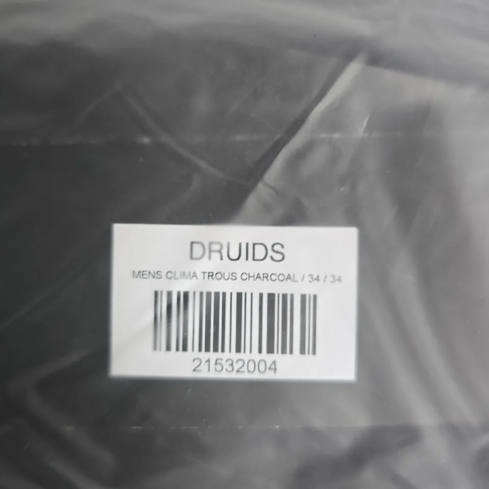 DRUIDS MEN’S CLIMA TROUSERS CHARCOAL – UK 34/34