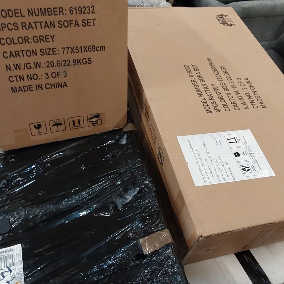 PALLET OF ASSORTED GARDEN FURNITURE PARTS