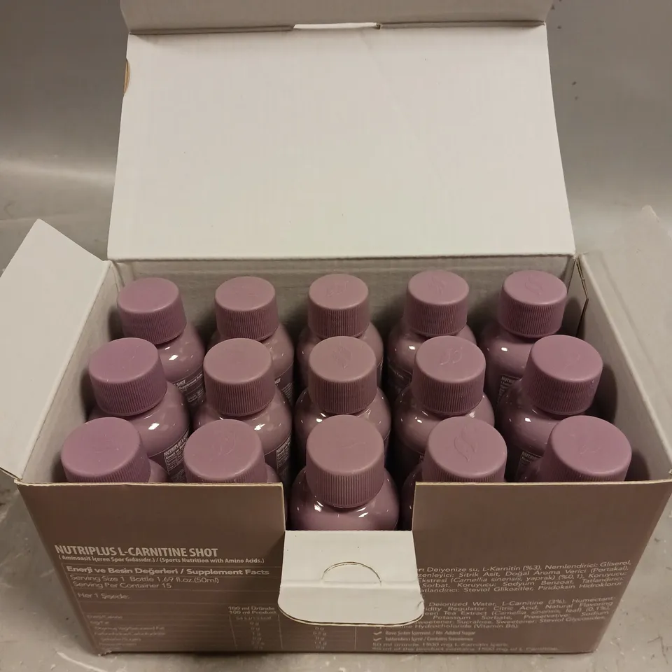 BOXED NUTRIPLUS L-CARNITINE SHOTS - 15 X 20ML