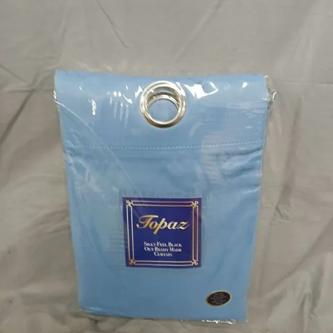 BOX OF APPROX 8 TOPAZ LUXE HOME COLLECTION SILKY FEEL BLACK OUT READY MADE CURTAINS