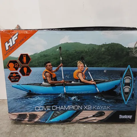 BOXED HYDRO-FORCE COVE CHAMPION 1 PERSON INFLATABLE KAYAK (1 BOX)