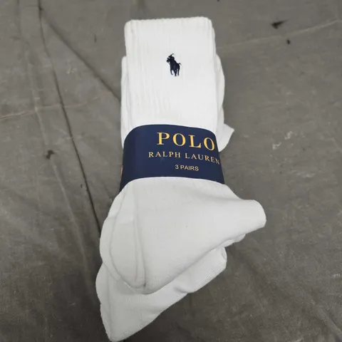 RALPH LAUREN SOCKS - 3 PAIRS SIZE UNSPECIFIED 