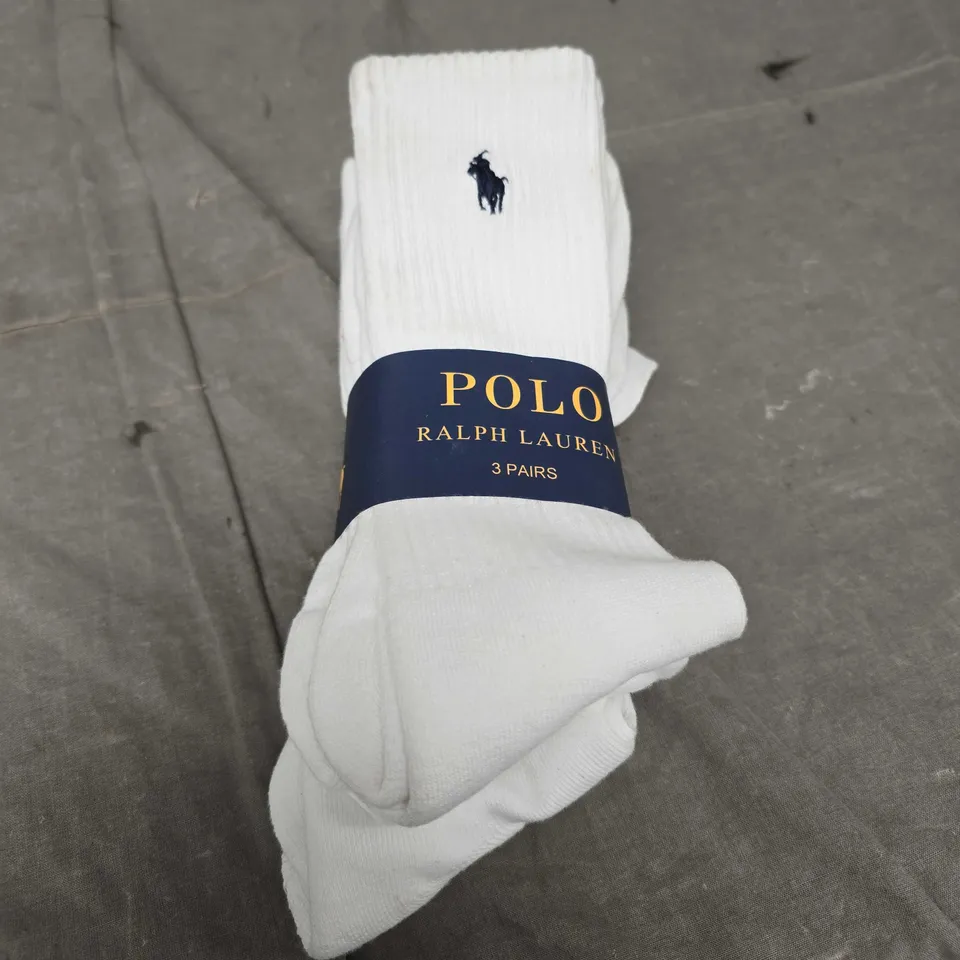RALPH LAUREN SOCKS - 3 PAIRS SIZE UNSPECIFIED 