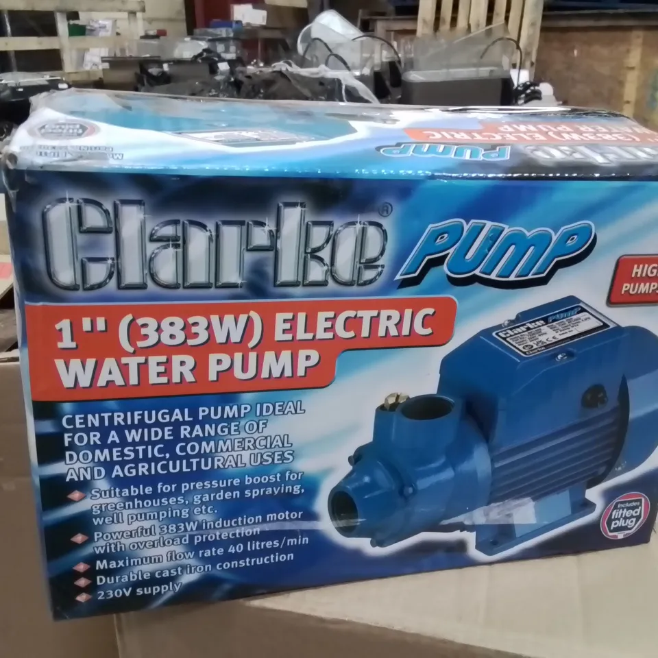 BOXED CLARKE 1" (383W) ELECTRIC WATER PUMP – CENTRIFUGAL, 230V