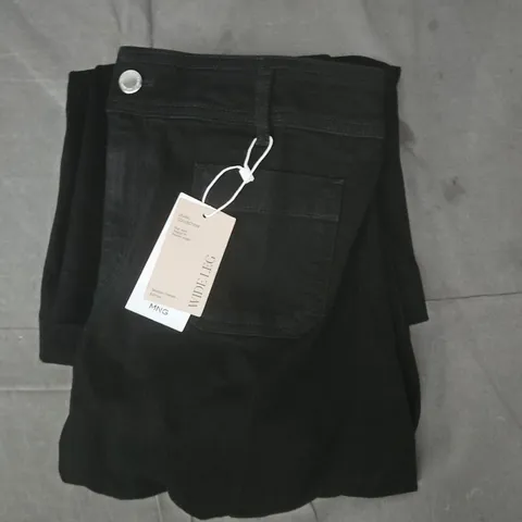 MNG WIDE LEG JEANS IN BLACK SIZE UK 12