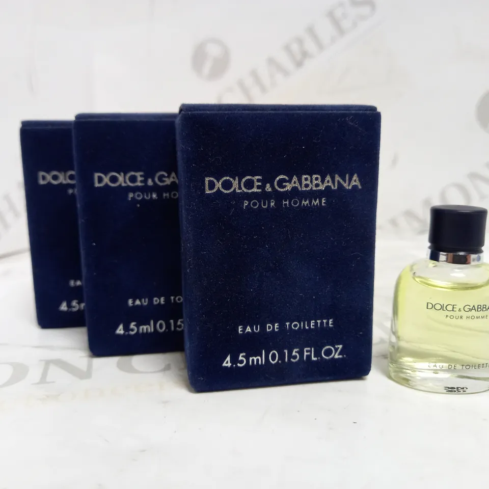 LOT OF 3 DOLCE & GABBANA POUR HOMME EDT (3 X 4.5ML)