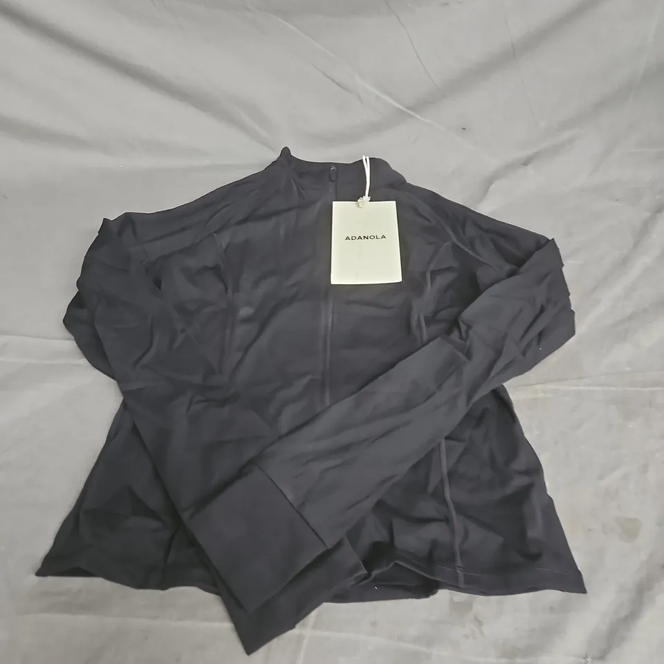 ADANOLA ULTIMATE LONG SLEEVE ZIP UP TOP – BLACK, XXL