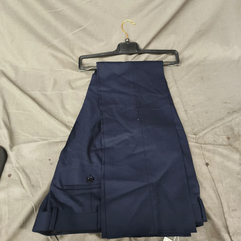 HAWES & CURTIS TEXTURE WEAVE SLIM TROUSERS – NAVY, UK 36