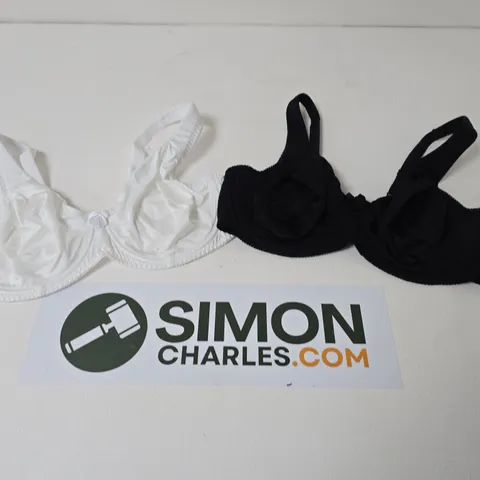 BONPRIX WOMEN'S BRA SET – WHITE & BLACK, UK 36D (2-PACK)