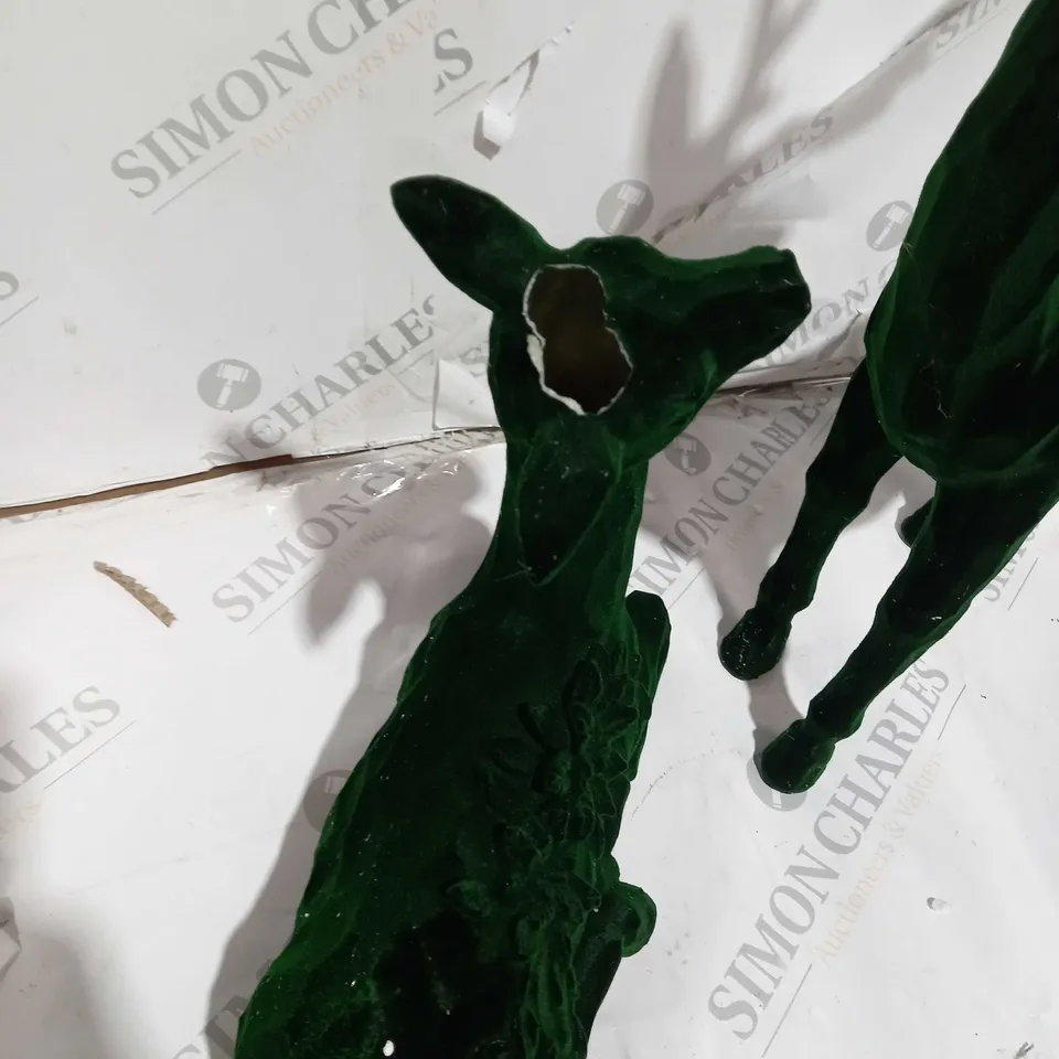 BOXED ALISON CORK SET OF 2 VELVET HENRY STAGS