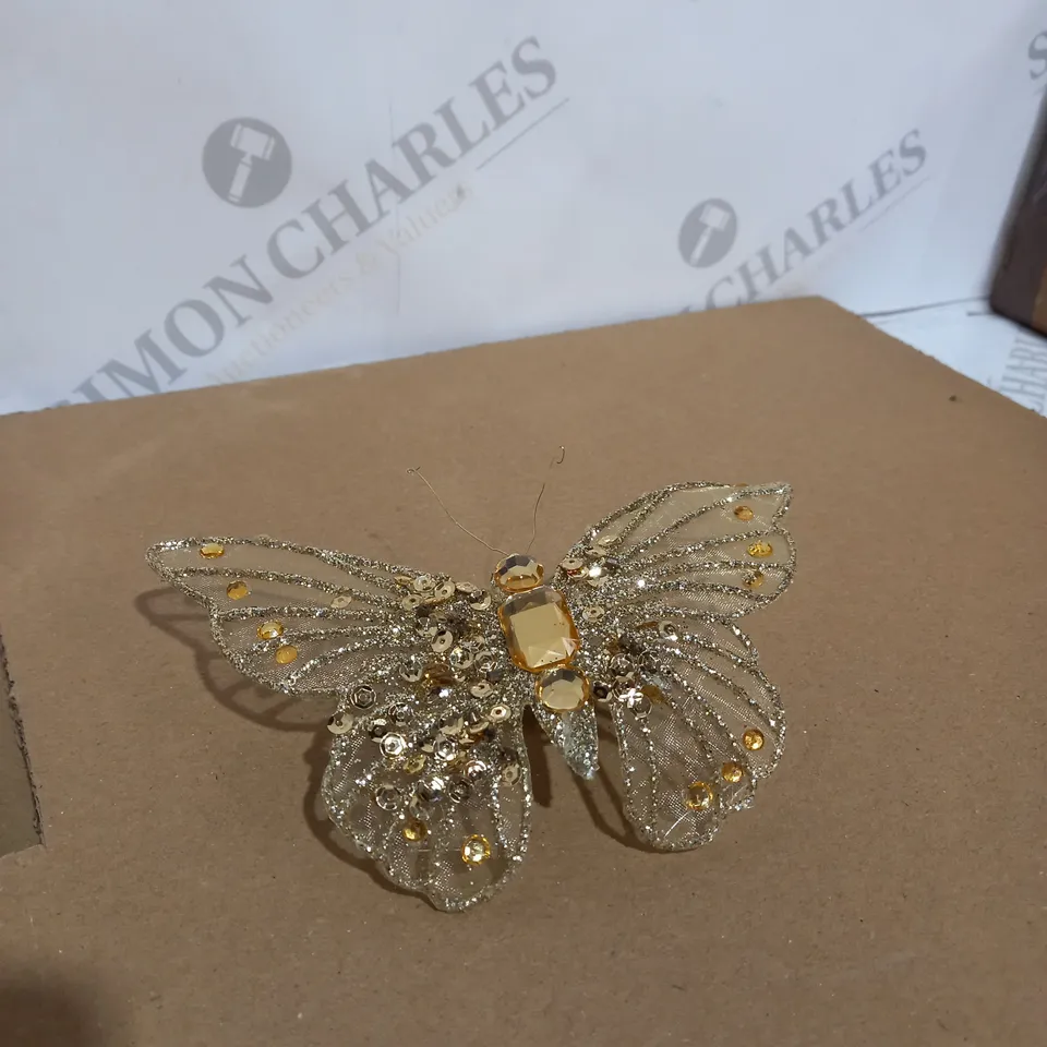 12 X GOLDEN BUTTERFLY CLIPS 