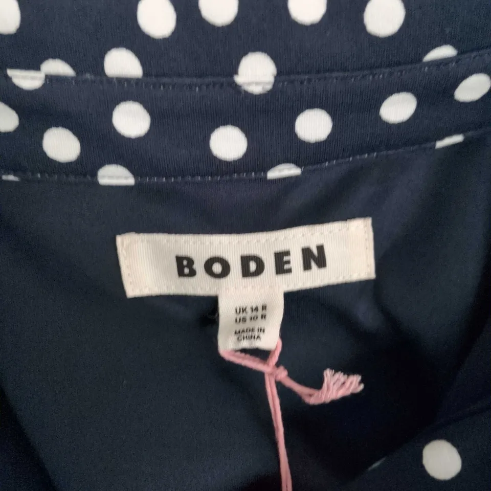 BODEN NAVY POLKA DOT DRESS – UK 14
