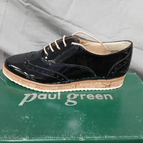 PAUL GREEN SOFTLACK STEEL BLUE OXFORD SHOES – UK 4 (BOXED)