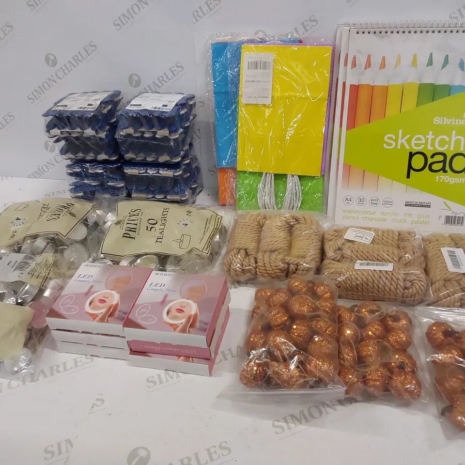 24 BRAND NEW ITEMS TO INCLUDE: 3 PACKS OF 50 TEALIGHTS, 3 PACKS OF PUMPKIN DECORATIONS, 6 LED COMPACT MIRRORS