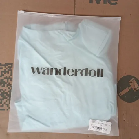 BAGGED WANDERDOLL ASHTIN LONG SLEEVE BOAT NECK BODYSUIT IN BABY BLUE SIZE XL