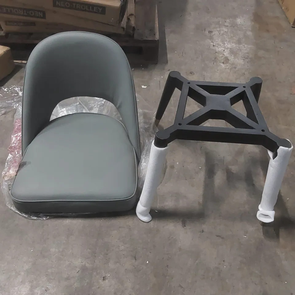 DANETTI CLOVER MID GREY FAUX LEATHER DINING CHAIR - MISSING FITTINGS (2 ITEMS)