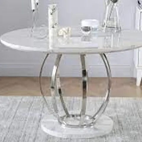 BRAND NEW BOXED DESIGNER SAVOY ROUND DINING TABLE GREY (3 BOXES)