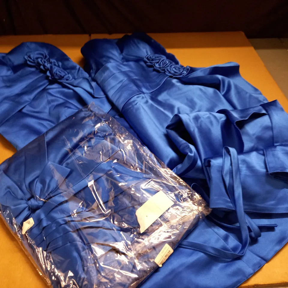 LOT OF 3 ROYAL BLUE OCCASION DRESSES - SIZES 8/10/18